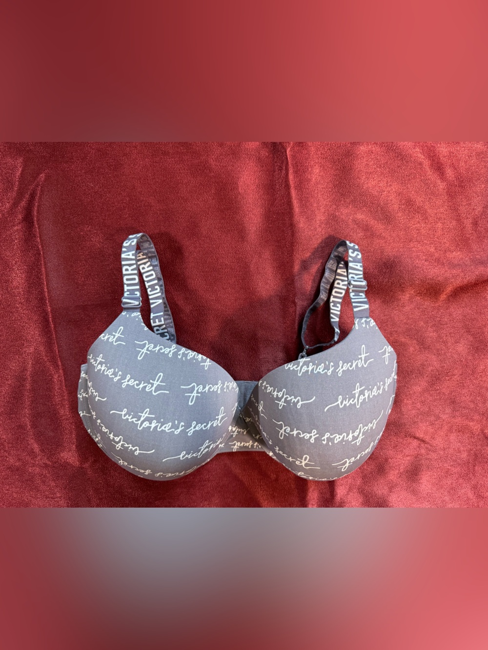 Victoria's Secret Gray Script Logo T-Shirt Bra